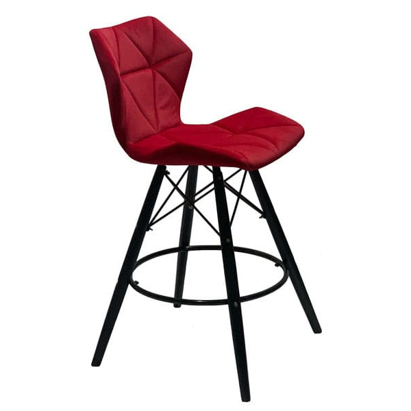 Напівбарний стілець Onder Mebli Greg BAR 65 - BK Червоний B-1016 Оксамит-3