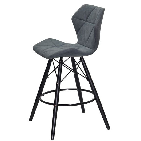 Полубарный стул Onder Mebli Greg BAR 65 - BK Серый SH - 1 Шенилл-2