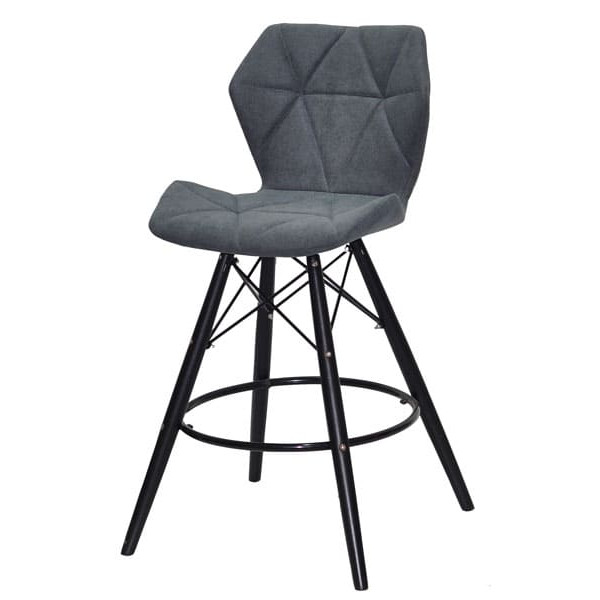 Полубарный стул Onder Mebli Greg BAR 65 - BK Серый SH - 1 Шенилл-1