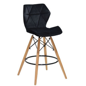 Полубарный стул Onder Mebli Greg BAR 65 Черный B-1011 Бархат
