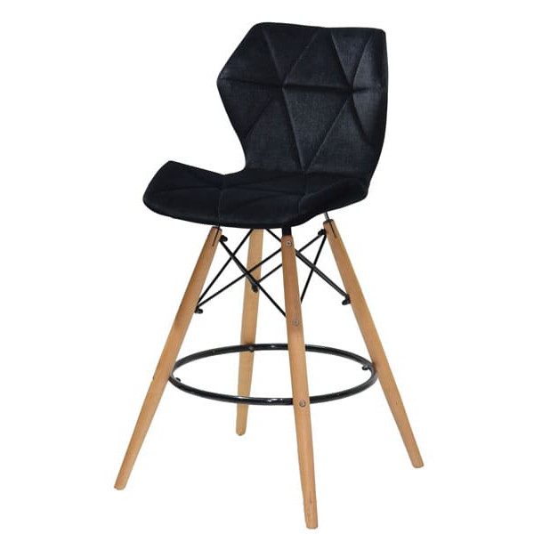 Полубарный стул Onder Mebli Greg BAR 65 Черный B-1011 Бархат-1