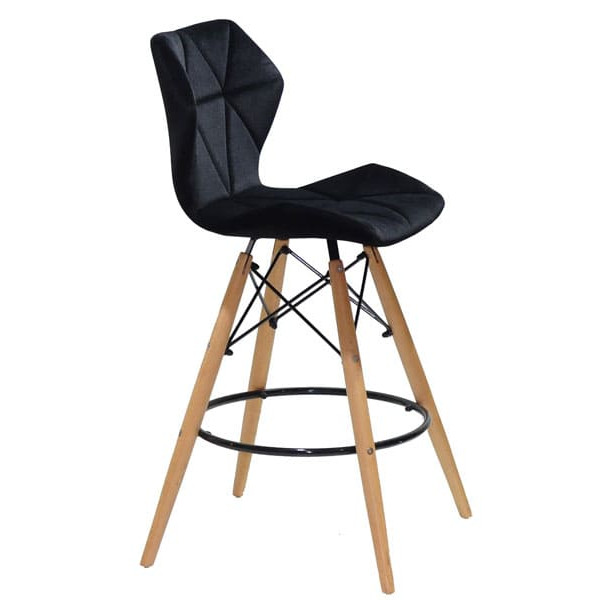 Полубарный стул Onder Mebli Greg BAR 65 Черный B-1011 Бархат-2