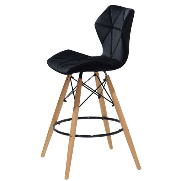 Полубарный стул Onder Mebli Greg BAR 65 Черный B-1011 Бархат-3