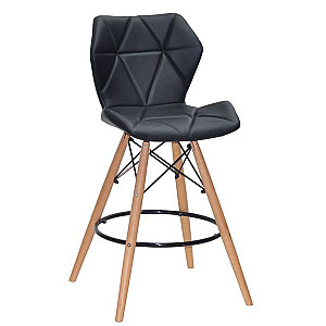 Напівбарний стілець Onder Mebli Greg BAR 65 Чорний Екошкіра