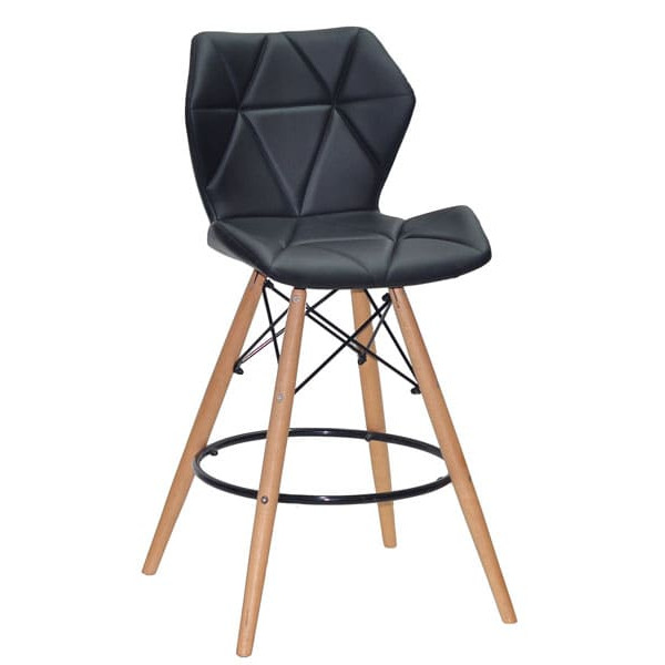 Напівбарний стілець Onder Mebli Greg BAR 65 Чорний Екошкіра-0