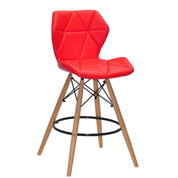 Полубарный стул Onder Mebli Greg BAR 65 Красный 1007 Экокожа-0