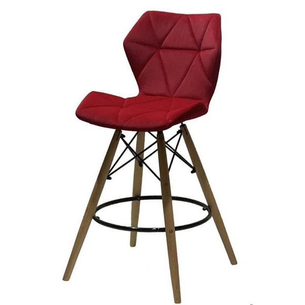 Напівбарний стілець Onder Mebli Greg BAR 65 Червоний B-1016 Оксамит-1