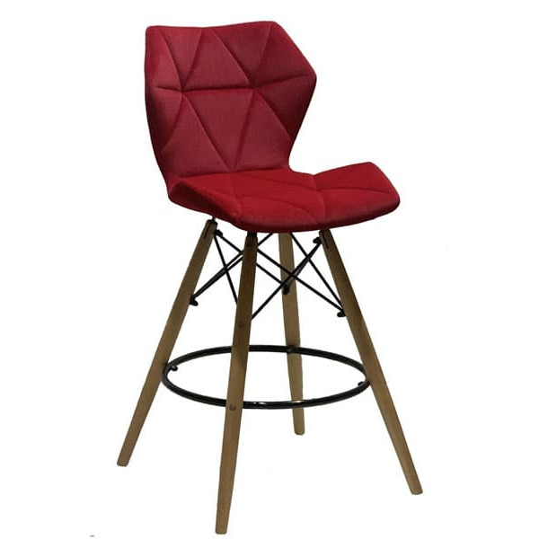 Напівбарний стілець Onder Mebli Greg BAR 65 Червоний B-1016 Оксамит-0