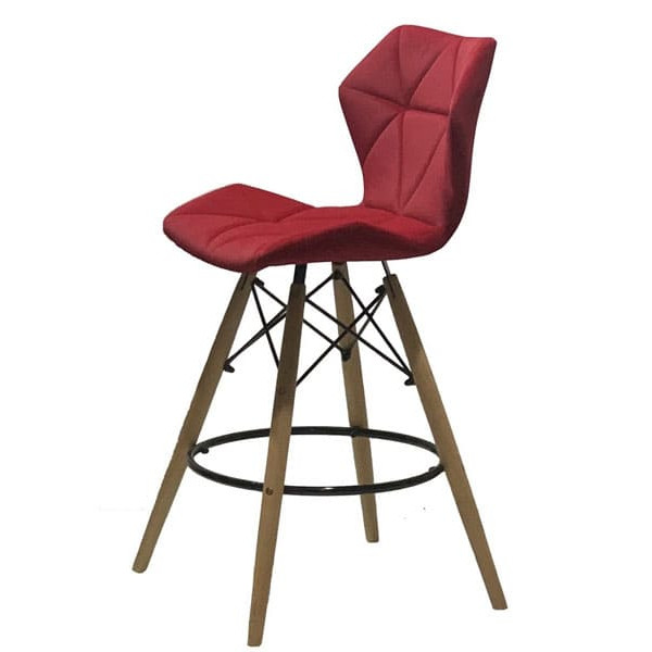Напівбарний стілець Onder Mebli Greg BAR 65 Червоний B-1016 Оксамит-3