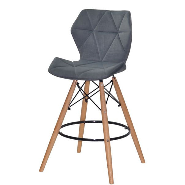 Напівбарний стілець Onder Mebli Greg BAR 65 Сірий B-1004 Оксамит-1