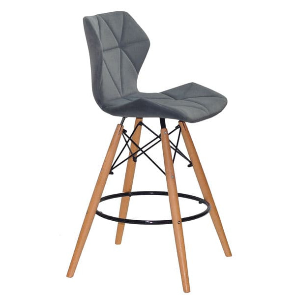 Напівбарний стілець Onder Mebli Greg BAR 65 Сірий B-1004 Оксамит-3