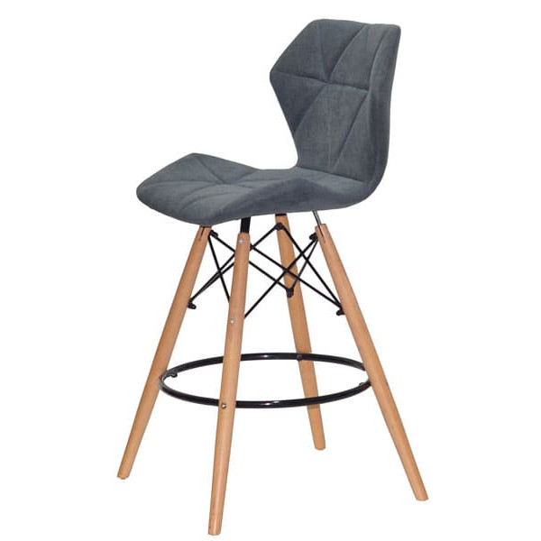 Напівбарний стілець Onder Mebli Greg BAR 65 Сірий SH-1 Шеніл-1