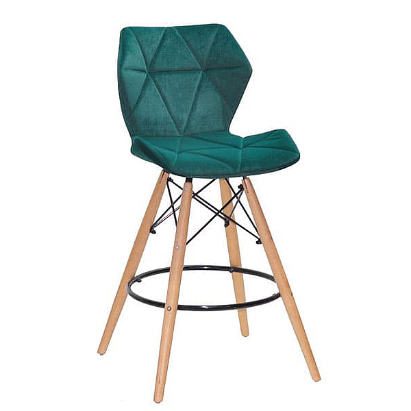 Напівбарний стілець Onder Mebli Greg BAR 65 Зелений B-1003 Оксамит-0