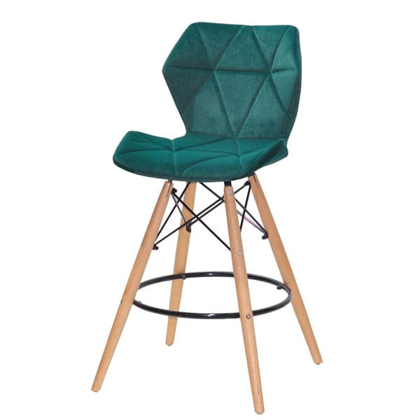 Напівбарний стілець Onder Mebli Greg BAR 65 Зелений B-1003 Оксамит-1