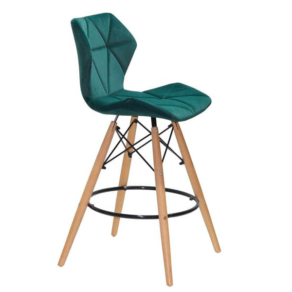 Напівбарний стілець Onder Mebli Greg BAR 65 Зелений B-1003 Оксамит-2