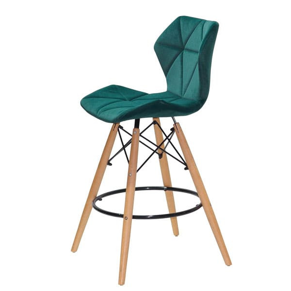 Напівбарний стілець Onder Mebli Greg BAR 65 Зелений B-1003 Оксамит-3