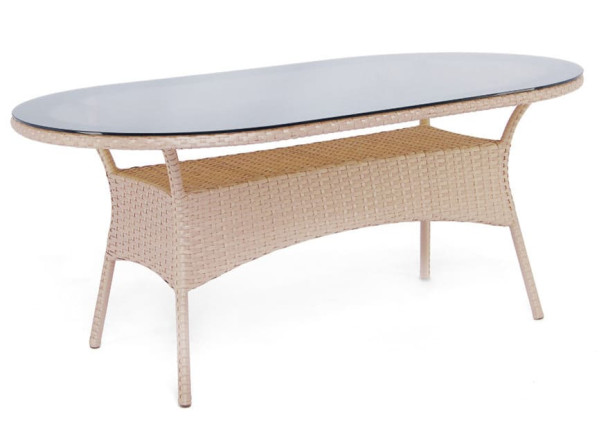 Стіл із ротанга Pradex Монтана радіусний Бежевий-0