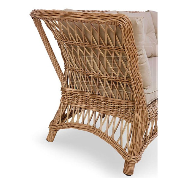Диван із ротанга Pradex Беатриче з лівим підлокітником Бежевий-1