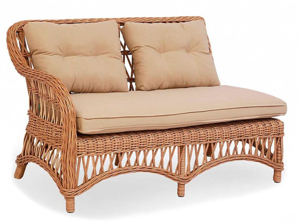 Диван из ротанга Pradex Беатриче с правим подлокотником Бежевый-0