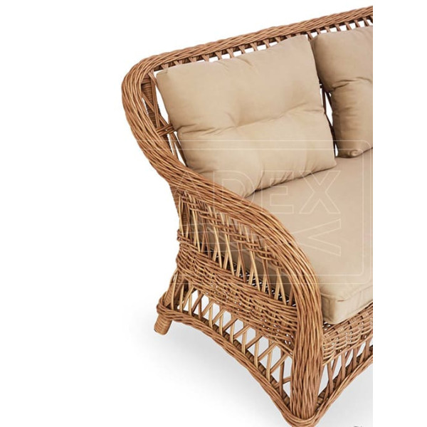 Диван из ротанга Pradex Беатриче с правим подлокотником Бежевый-1