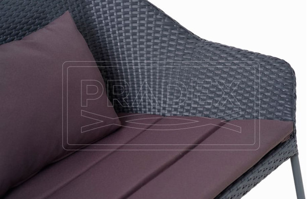 Диван із ротанга Pradex Бриз Чорний-3