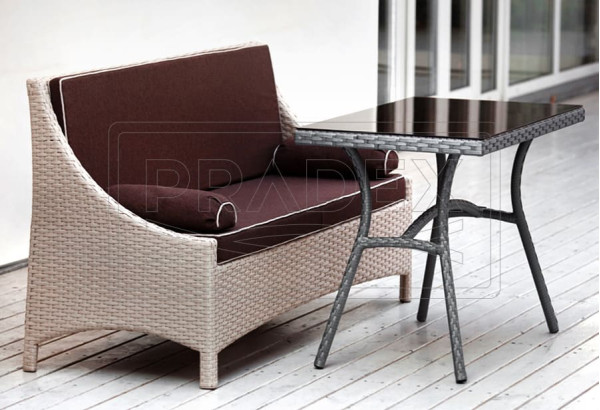 Диван із ротанга Pradex Глем двомісний Бежевий-1