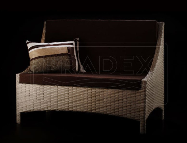 Диван із ротанга Pradex Глем двомісний Бежевий-2