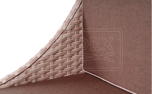 Диван із ротанга Pradex Глем двомісний з правим підлокітником Бежевий-3