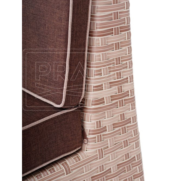 Диван із ротанга Pradex Глем двомісний з правим підлокітником Бежевий-4