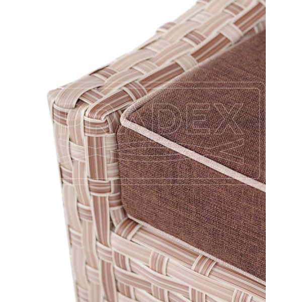 Диван із ротанга Pradex Глем двомісний з правим підлокітником Бежевий-5