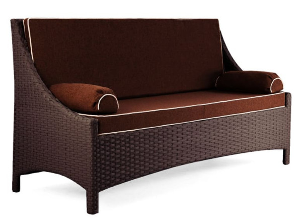 Диван из ротанга Pradex Глэм трехместный Коричневый-0