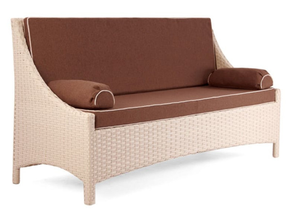 Диван из ротанга Pradex Глэм трехместный Бежевый-0