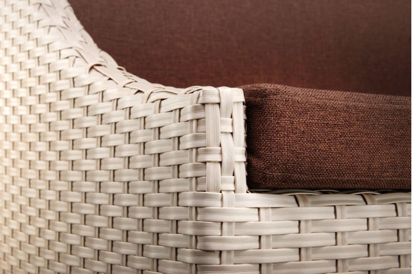 Диван из ротанга Pradex Глэм трехместный Бежевый-1