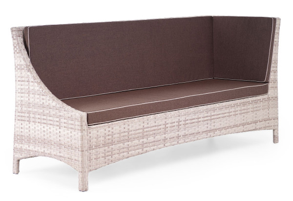 Диван з ротанга Pradex Глем 3-х місний кутовий з 1 підлокітником Бежевий-0