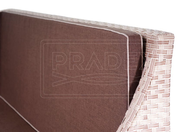 Диван з ротанга Pradex Глем 3-х місний кутовий з 1 підлокітником Бежевий-3