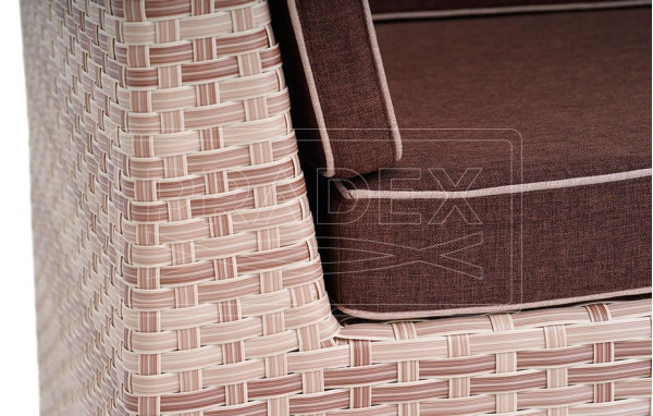 Диван з ротанга Pradex Глем 3-х місний кутовий з 1 підлокітником Бежевий-4