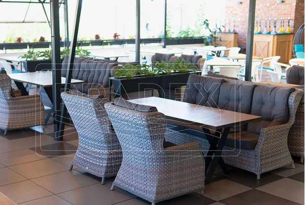 Диван із ротангу Pradex Глорія Сірий-1