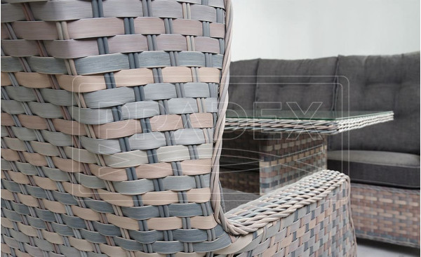 Диван із ротангу Pradex Глорія Сірий-4