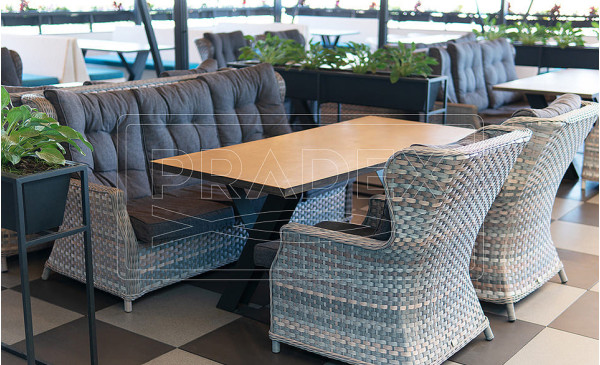 Диван із ротангу Pradex Глорія Сірий-2