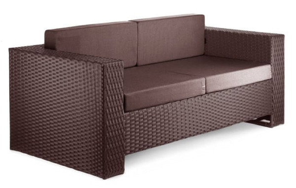 Диван із ротанга Pradex Гранд двомісний Коричневий-0