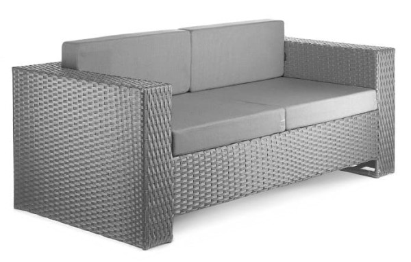 Диван из ротанга Pradex Гранд двухместный Серый-0