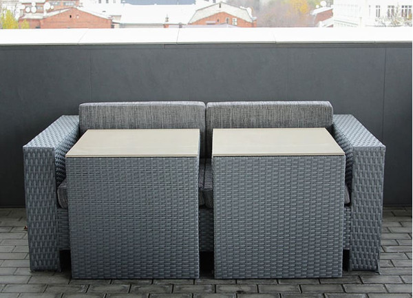 Диван из ротанга Pradex Гранд двухместный Серый-2