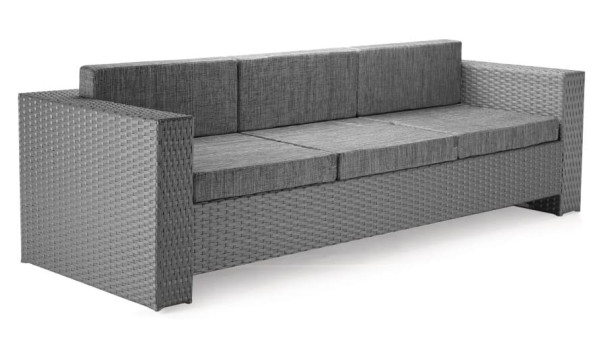 Диван из ротанга Pradex Гранд трехместный Серый-0