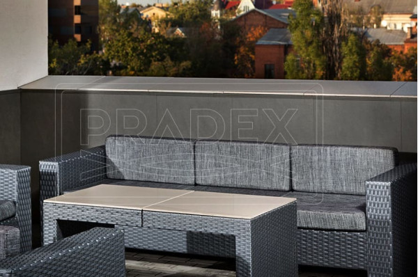 Диван из ротанга Pradex Гранд трехместный Серый-2