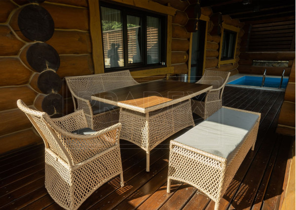 Диван из ротанга Pradex Грейс двухместный Бежевый-7