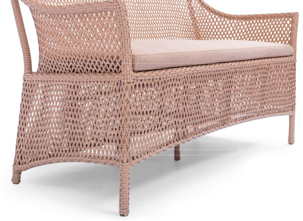 Диван из ротанга Pradex Грейс двухместный Бежевый-1