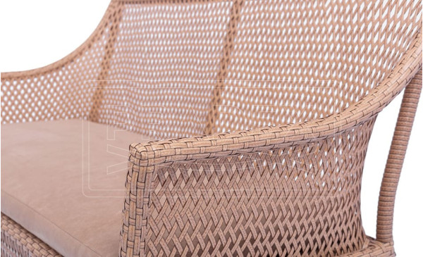 Диван из ротанга Pradex Грейс двухместный Бежевый-3
