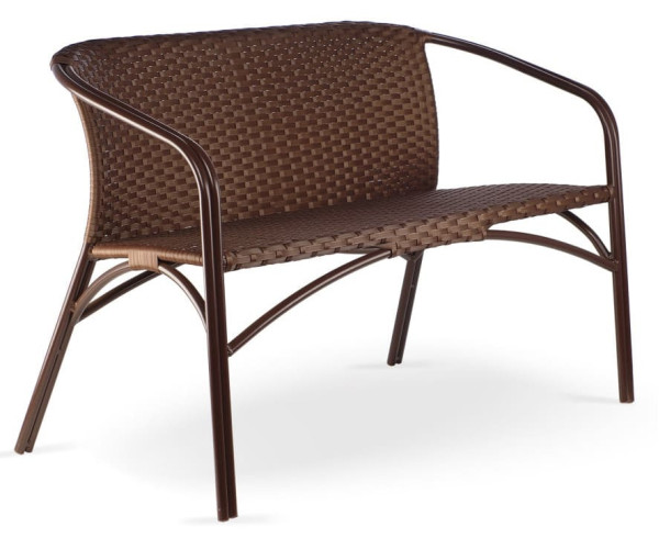 Диван із ротанга Pradex Кафе-блюз двомісний Коричневий-0