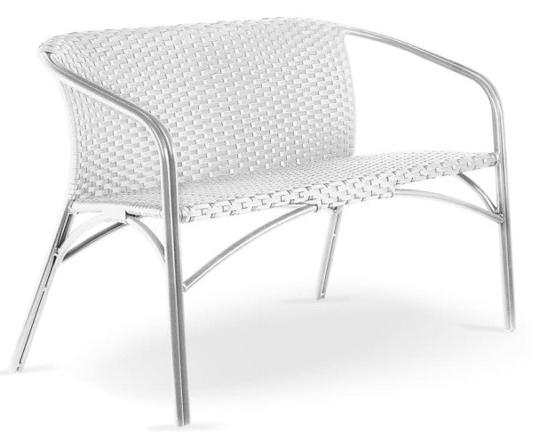 Диван із ротанга Pradex Кафе-блюз двомісний Білий-0