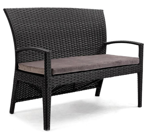 Диван из ротанга Pradex Калифорния двухместный Черный-0